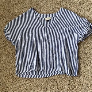 NWOT Bohemian Navy and White Blouse